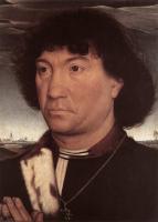 Memling, Hans - Portrait of a Man at Prayer before a Landscape